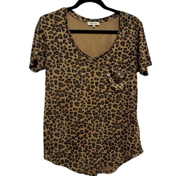 Another love shirt PHOENIX SUEDE V-NECK POCKET TEE SAVANNAH Medium animal print - Picture 2 of 6